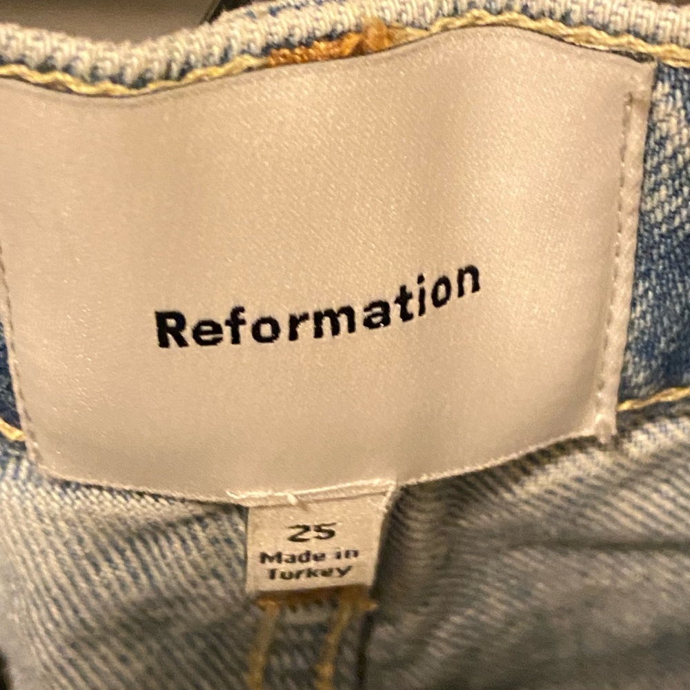 Reformation Addyson High Rise Wide Leg Jeans Burnett Wash Size 25 - Picture 3 of 10